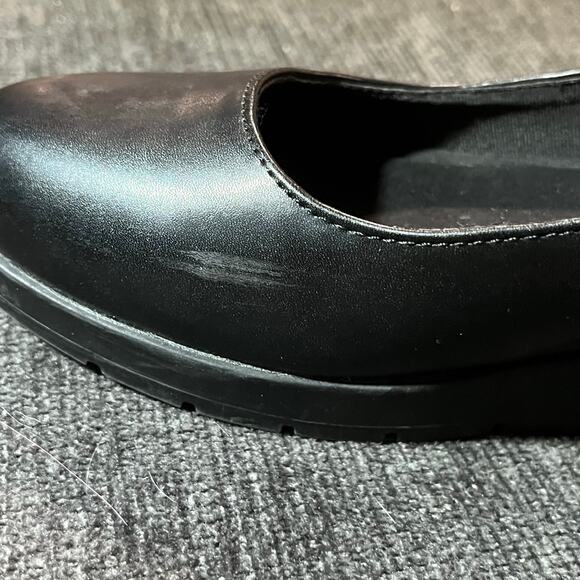 Anne Klein Black Leather Mary Jane Wedge Heels Size 7M classic old money preppy - Picture 13 of 13